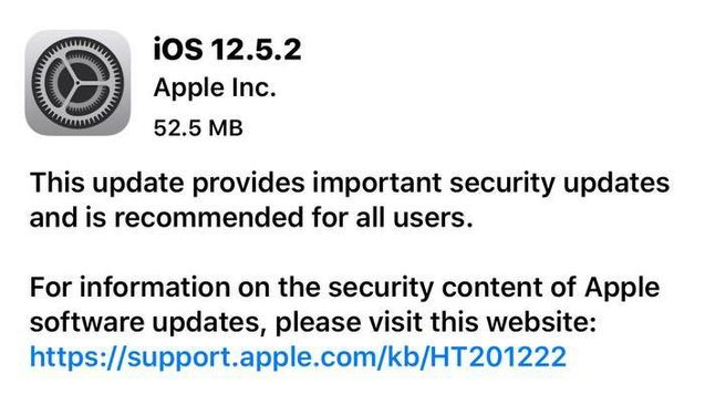 掇刀苹果手机维修分享iOS12.5.2发布，建议所有老苹果用户安装 